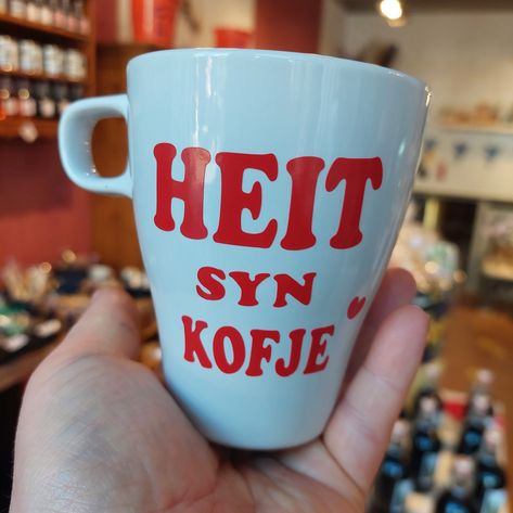 Koffie kop met tekst van klant